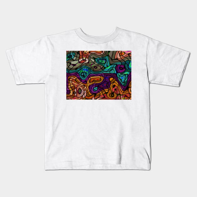 Iridescent abstract art Kids T-Shirt by redwitchart